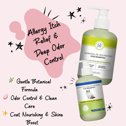 Natural Essential Oil Pet Shampoo - Allergy Itch Relief & Skin Repair for Dogs & Cats | Pawra Pet Care Pet Grooming Supplies