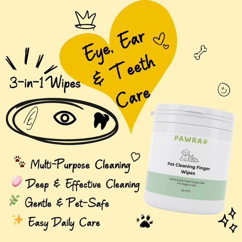Pet Cleaning Finger Wipes– Eye, Ear & Teeth Care for Dogs & Cats | Pawra Pet Care Pet Grooming Supplies